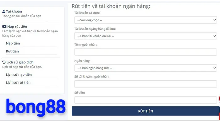 Hướng Dẫn Rút Tiền Chi Tiết Tại Bong88